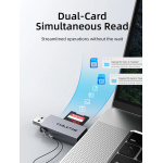 CABLETIME card reader CT-ACSD3-AG, SD/micro SD, USB/USB-C, 5Gbps, γκρι - Image 6