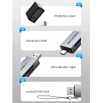 CABLETIME card reader CT-ACSD3-AG, SD/micro SD, USB/USB-C, 5Gbps, γκρι - Image 8