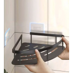 HOME USE γωνιακό ράφι τοίχου HUH-0159, αλουμινίου, 28x5.5x21cm, μαύρο - Image 3
