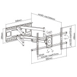 BRATECK επιτοίχια βάση τηλεόρασης LPA49-486XLD, 43-90", 80kg, heavy duty, full motion - Image 7