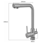 BRUNO μπαταρία πάγκου κουζίνας M54510-207, τρίοδη, αναμεικτική, ασημί - Image 5