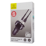 USAMS φορτιστής αυτοκινήτου C13 & καλώδιο type-C, 2x USB, 2.1A, μαύρο - Image 5
