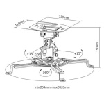 BRATECK Βάση για projectors PRB-18F, οροφής, 360° περιστροφή, έως 13.5kg - Image 3
