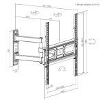POWERTECH επιτοίχια βάση τηλεόρασης PT-1131, 32-55", έως 35kg, full motion - Image 5