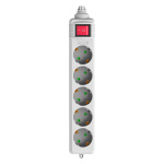 POWERTECH πολύπριζο PT-886, 5x schuko, 16A, χωρίς καλώδιο, λευκό