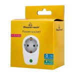 POWERTECH αντάπτορας ρεύματος PT-996, 1 θέση schuko, 16A, 3680W, λευκός - Image 2