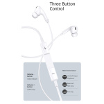 USAMS earphones με μικρόφωνο EP-41, 3.5mm σύνδεση, Φ10mm, 1.2m, λευκά - Image 4