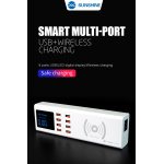 SUNSHINE σταθμός φόρτισης SS-309WD, 8x USB 8A, wireless 10W, λευκός - Image 2