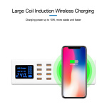 SUNSHINE σταθμός φόρτισης SS-309WD, 8x USB 8A, wireless 10W, λευκός - Image 3