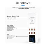 SUNSHINE σταθμός φόρτισης SS-309WD, 8x USB 8A, wireless 10W, λευκός - Image 4